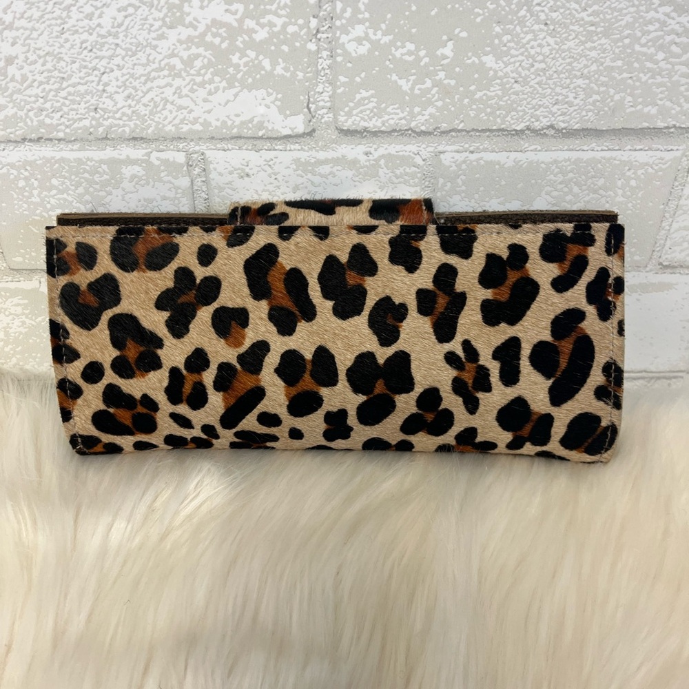 Keep It Gypsy Upcycled Leopard Leather Large Wallet - Picture 3 of 7